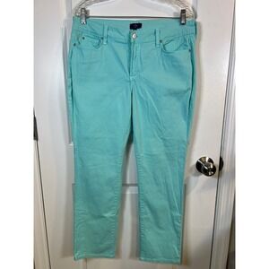 NYDJ Womens Skinny Pants Lift Tuck Technology Aqua 14P